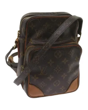 Authentic Louis Vuitton Manhattan PM Monogram Canvas Crossbody Bag M40373 Brown