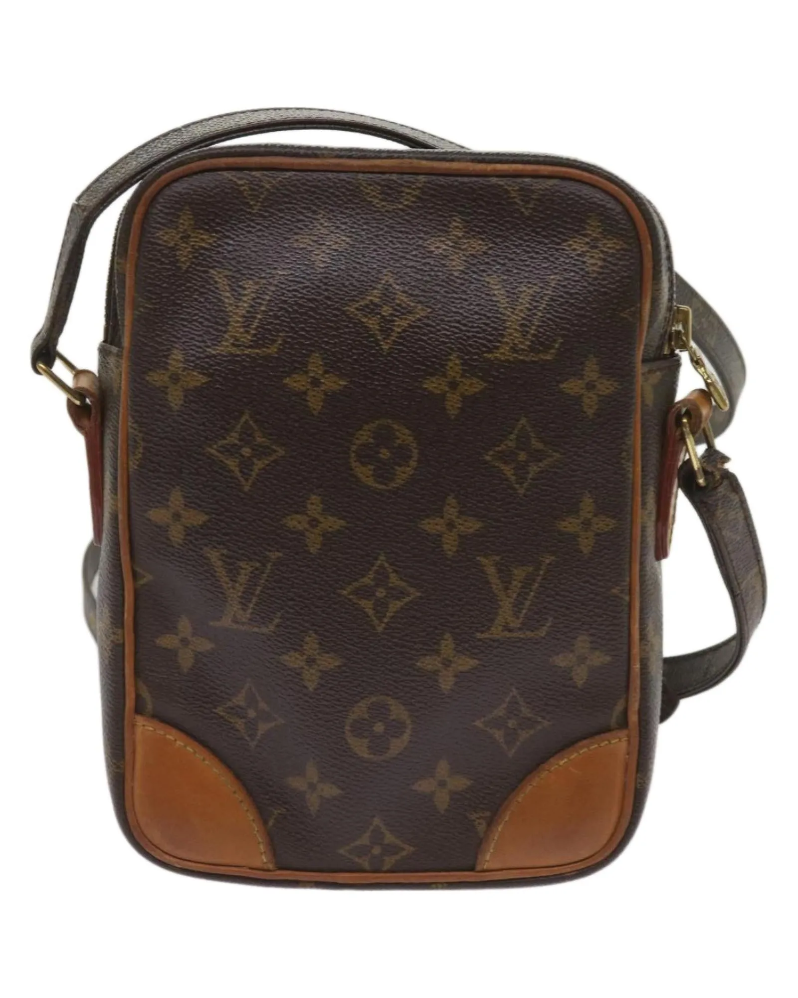 Authentic Louis Vuitton Manhattan PM Monogram Canvas Crossbody Bag M40373 Brown