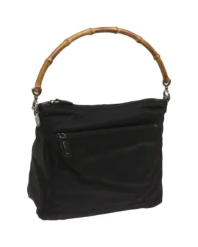 Black Nylon Bamboo Hand Bag