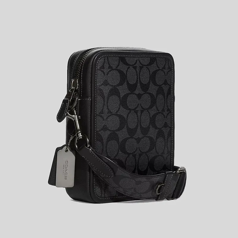 Coach Sullivan Crossbody In Signature Canvas Charcoal/Black CC009