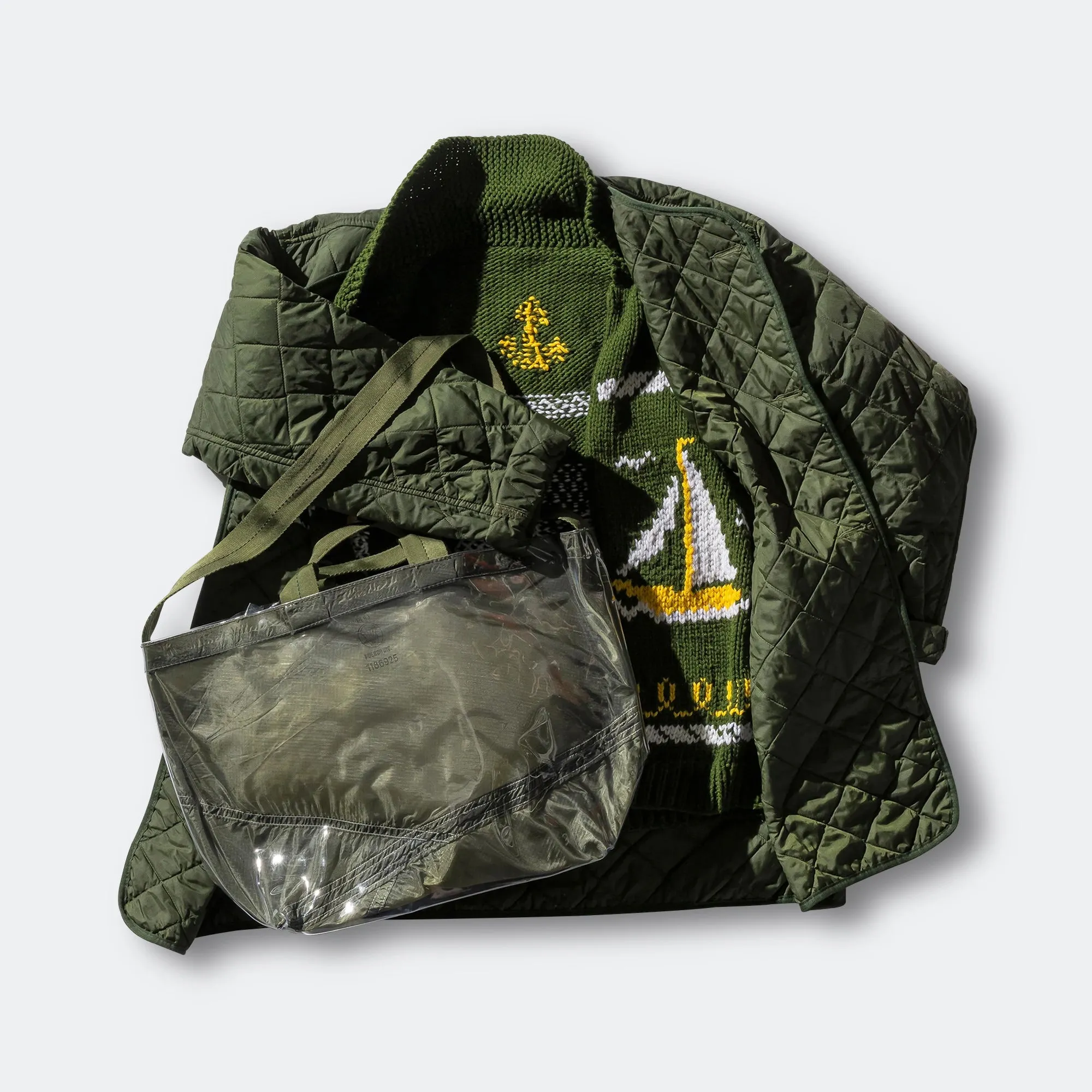 Covered Parachute Shoulder Bag - Green