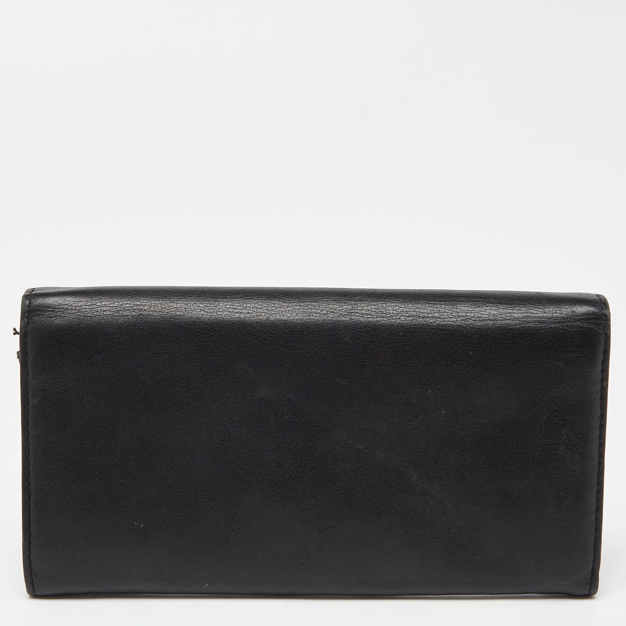 DIOR Black Leather Flap Continental Wallet