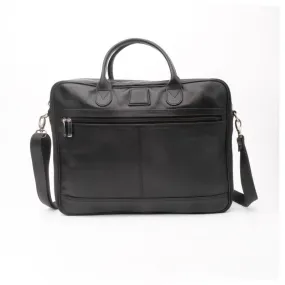 Executive Black Leather Laptop Bag