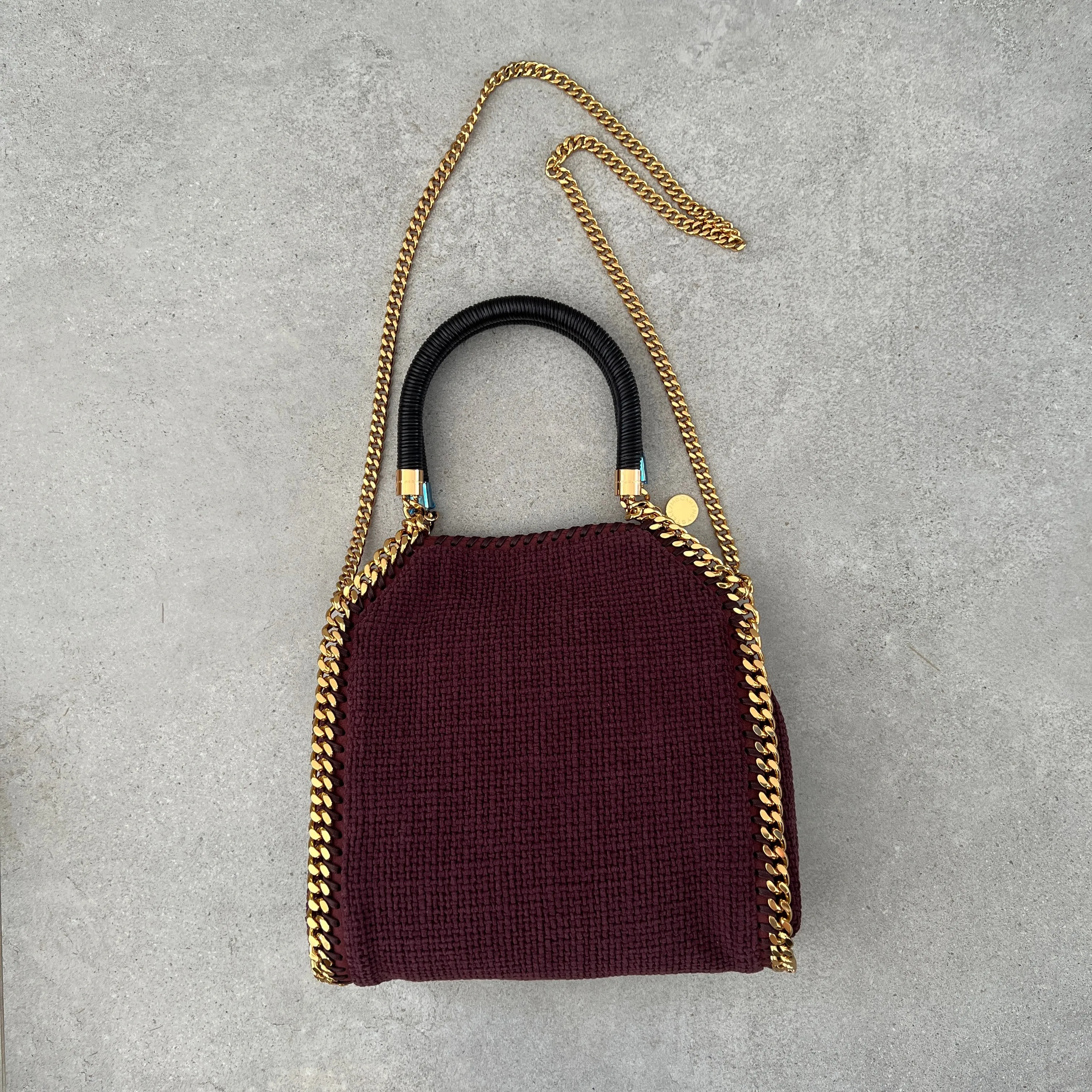 Falabella Mini Tote Handle Wove, Plum