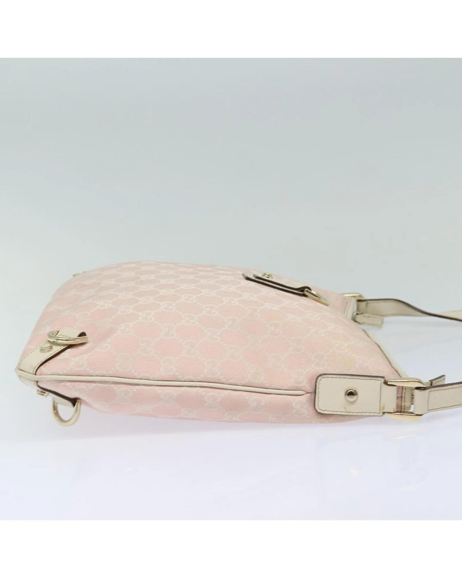 GG Canvas Shoulder Bag with Gold Accents