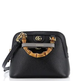 GUCCI Diana NM Bamboo Dome Top Handle Bag Leather Mini