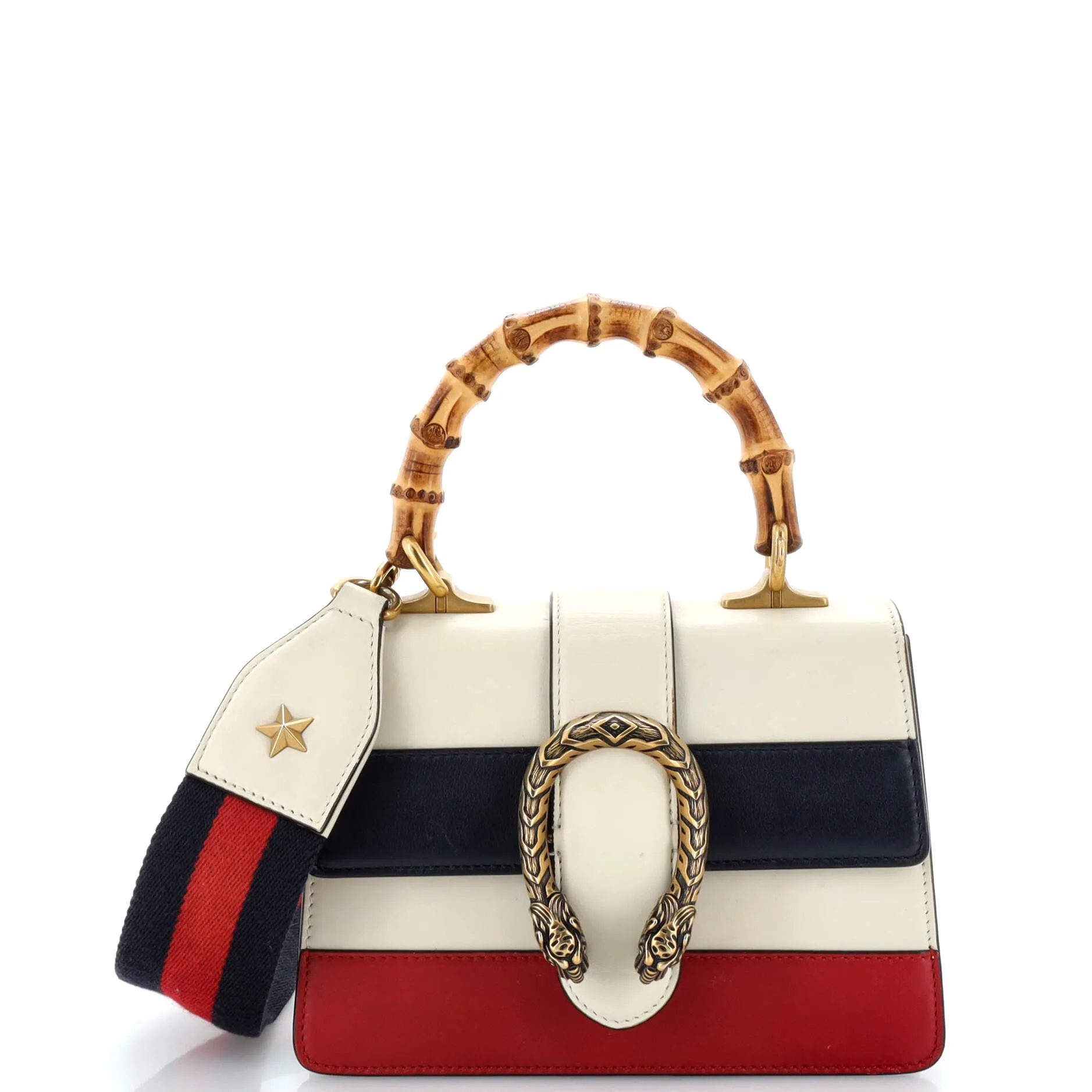 GUCCI Dionysus Bamboo Top Handle Bag Colorblock Leather Mini