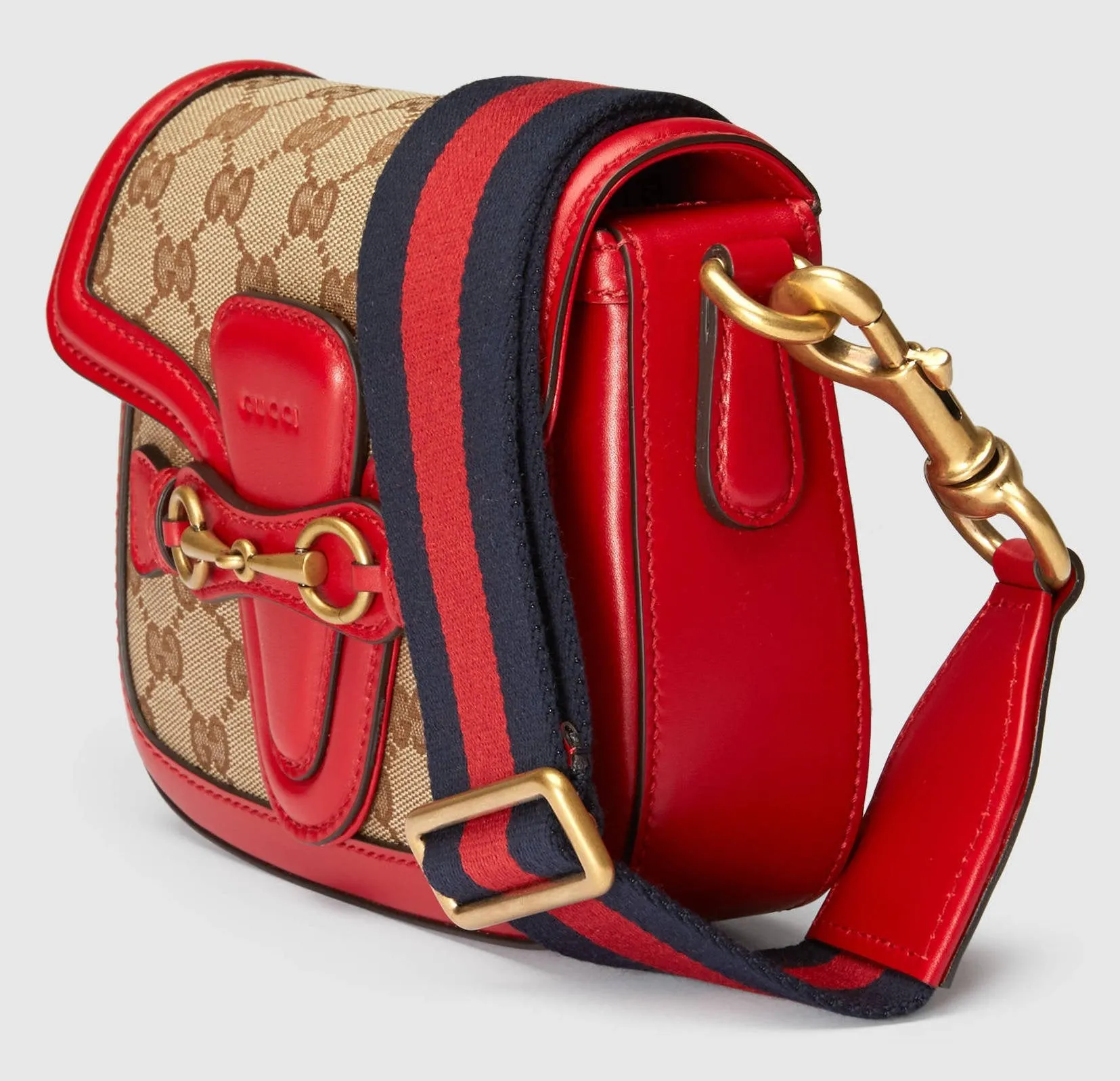 Lady Web GG Canvas Shoulder Bag - Red