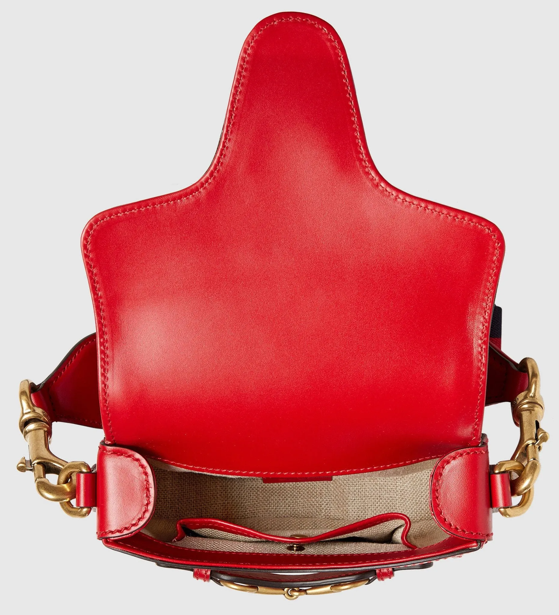 Lady Web GG Canvas Shoulder Bag - Red