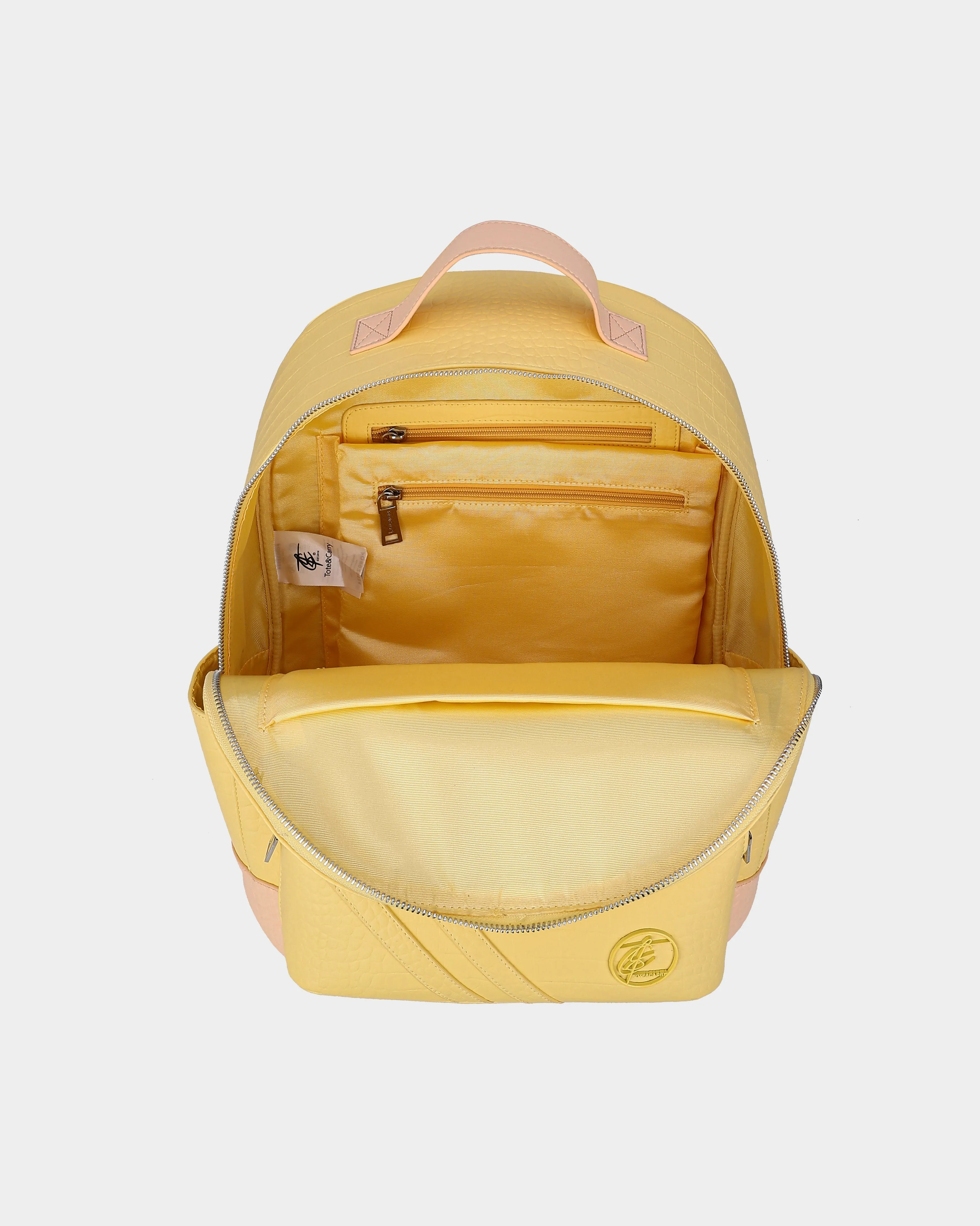 Leather Backpack in Yellow