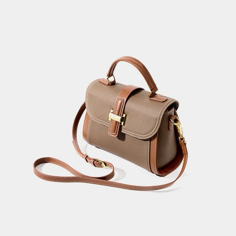 Leather Satchel Top Handle Bag