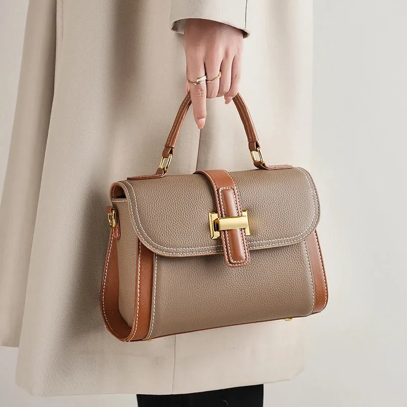 Leather Satchel Top Handle Bag