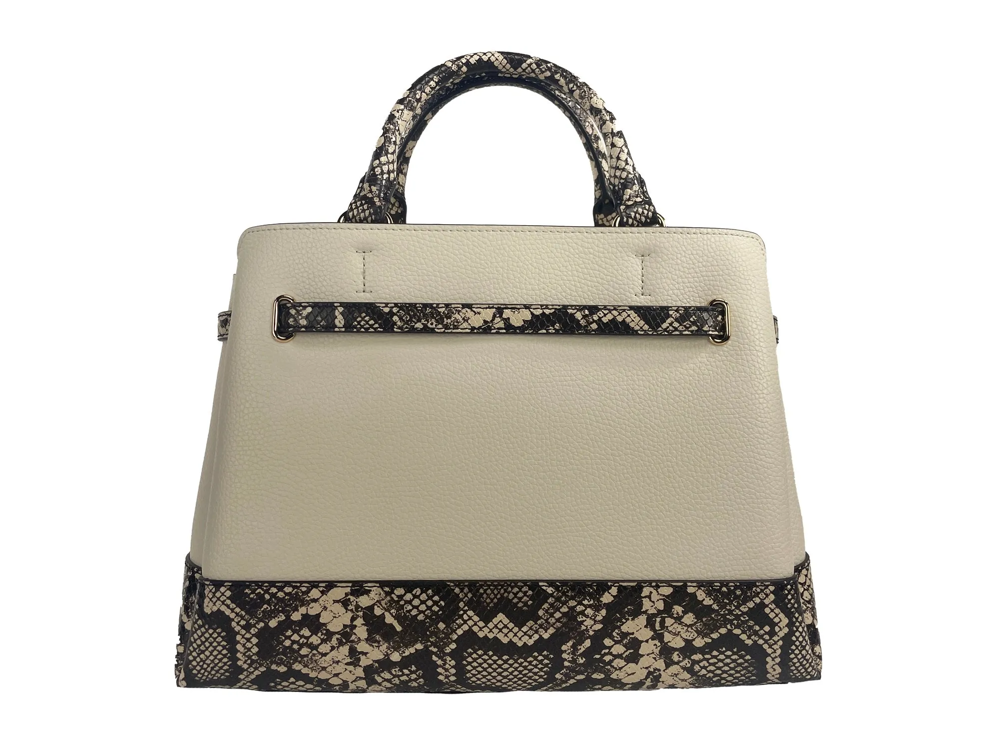 Michael Kors Reed Large Snake Skin Belted Satchel Crossbody Bag