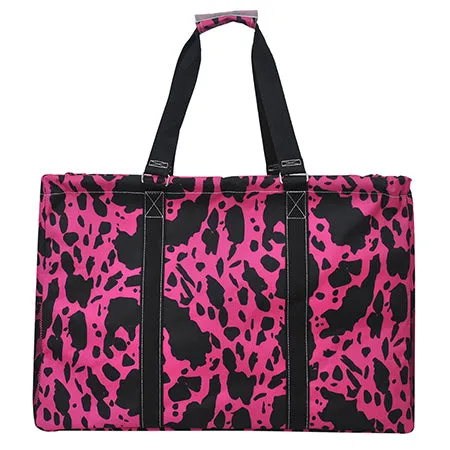 Neon Cow Hot Pink NGIL Mega Shopping Utility Tote Bag