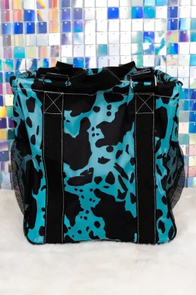 NGIL Turquoise Milkin' It Mini Collapsible Haul-It-All Basket with Mesh Pockets