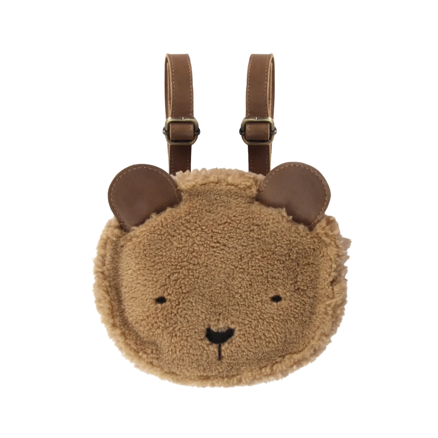 Pugi Backpack | Bear | Light Maple Curly Faux Fur