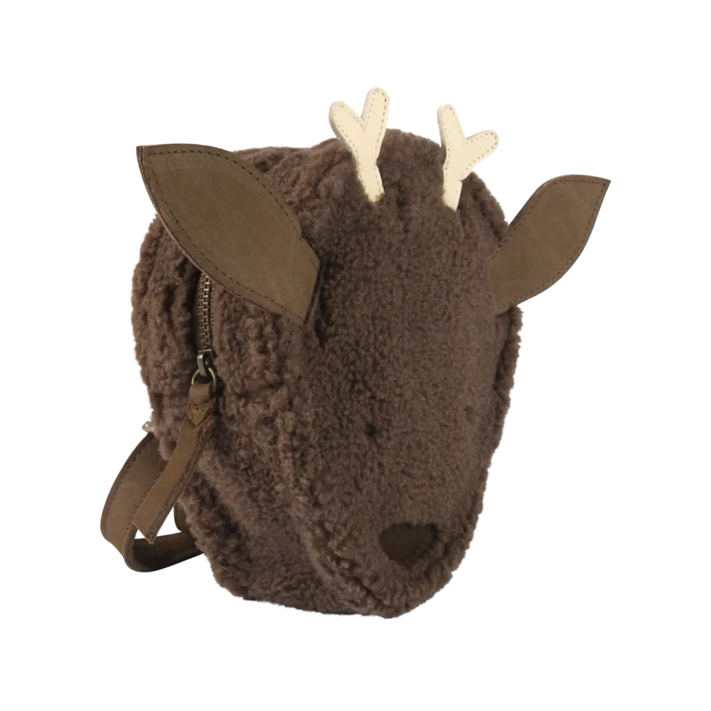 Pugi Backpack | Stag | Hazelnut Curly Faux Fur