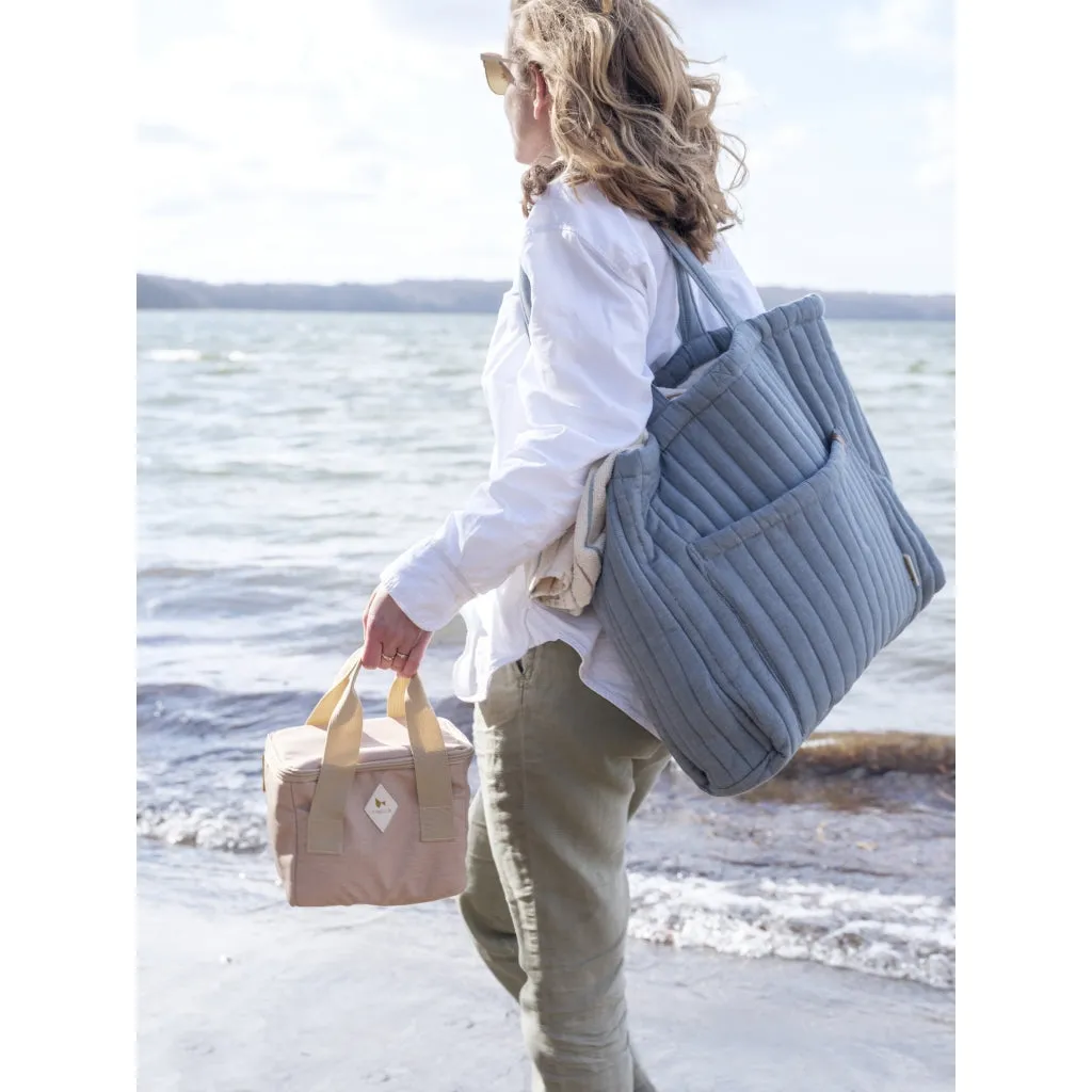 Quilted Tote Bag - Chambray Blue Spruce