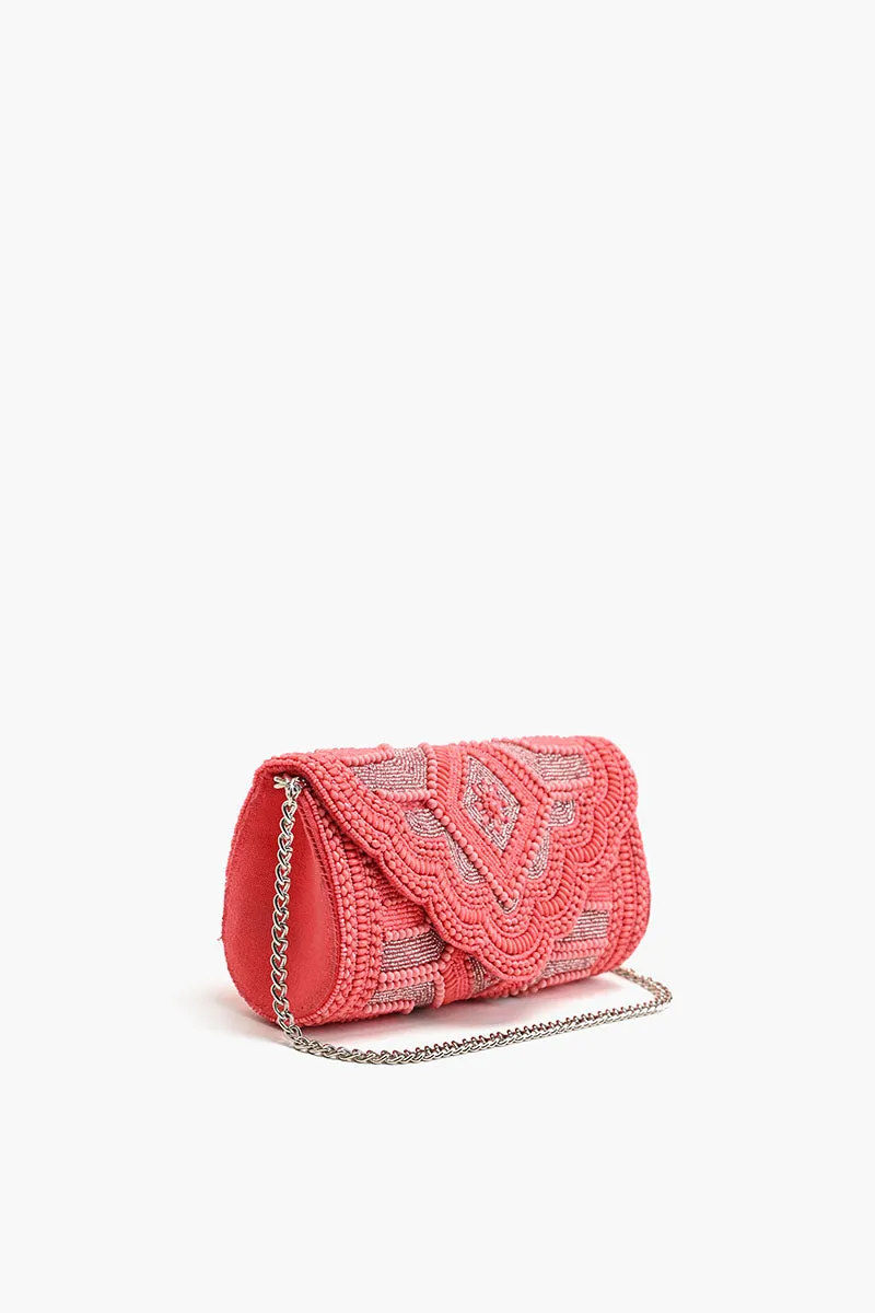 Raspberry Royale Embellished Evening Clutch