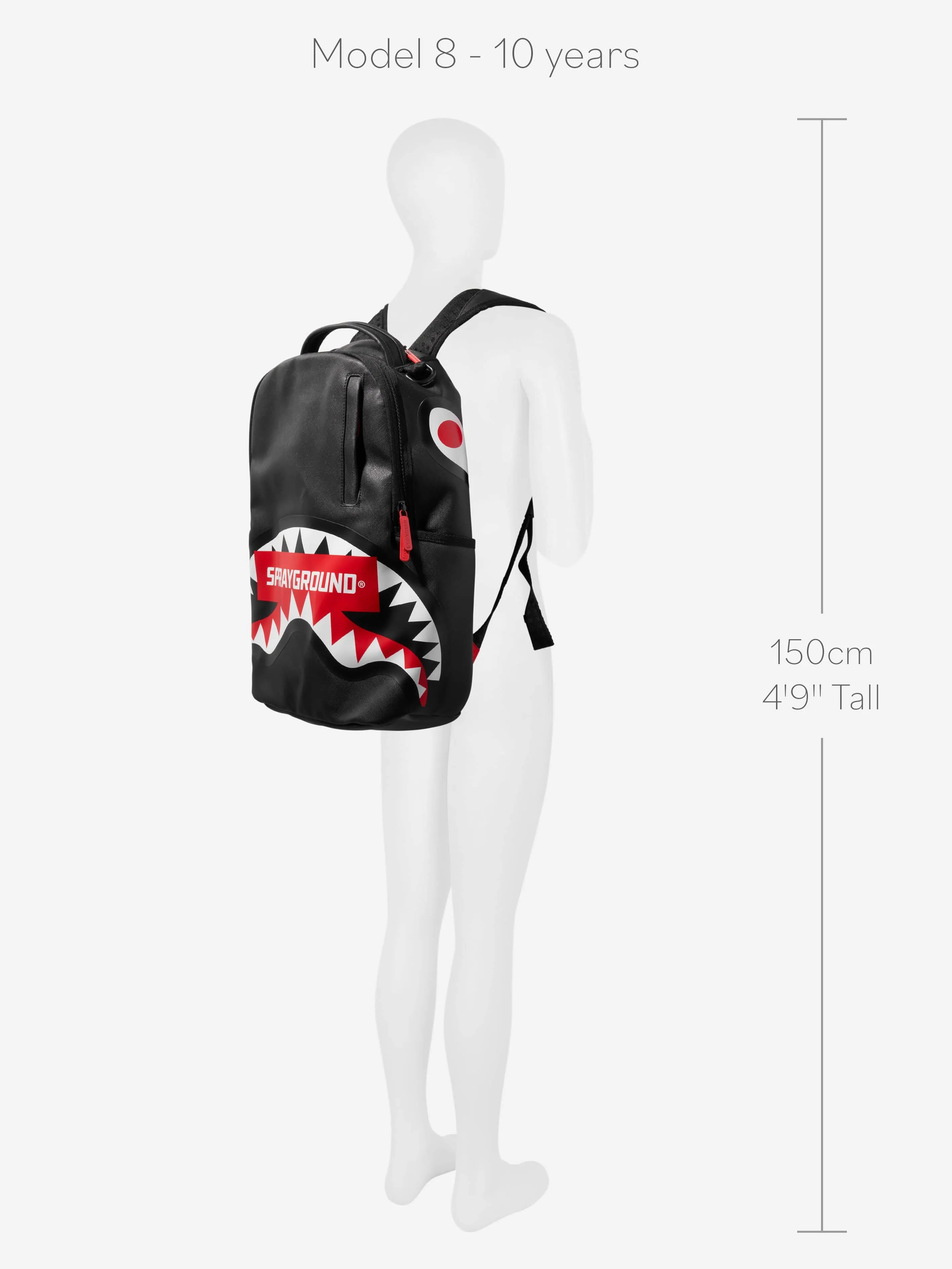 Sprayground Kids Shark Central SG Logo Backpack in Black (18" x 6" x 11.5")