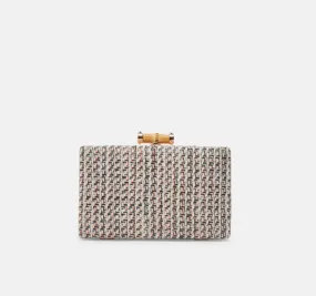 The Tweed Clutch in Black Multi