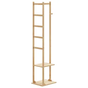 vidaXL Coat Stand with Hooks and Shelves 38.5x30x156 cm Bamboo