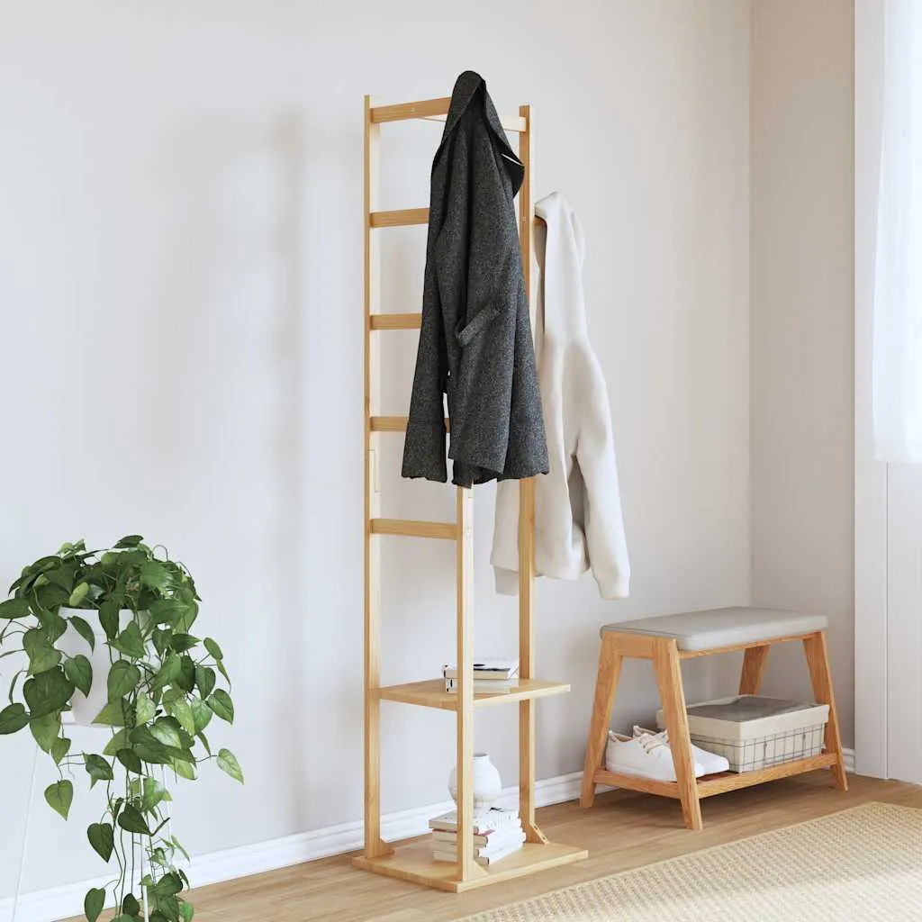 vidaXL Coat Stand with Hooks and Shelves 38.5x30x156 cm Bamboo