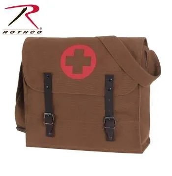 Vintage Medic Canvas Bag With Cross