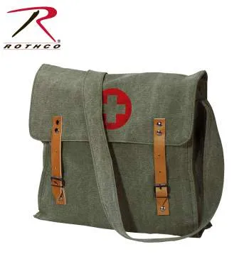 Vintage Medic Canvas Bag With Cross