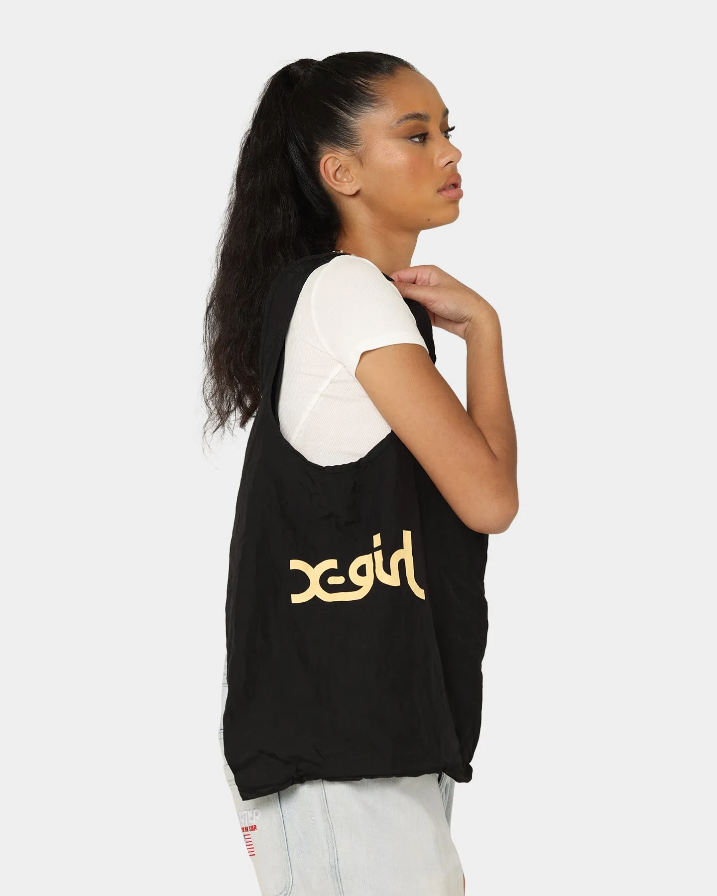 X-Girl Mills Logo Shopper Bag Black