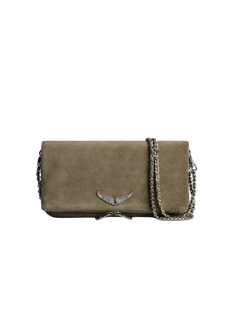 Zadig & Voltaire Rock Suede Clutch Bag - Taupe